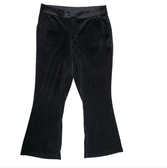 Universal Standard Pants - Universal Standard Farrah Velvet Black Trouser Pants Size 24